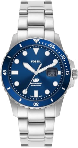Fossil メンズ FOSSIL BLUE DIVE 三針デイト ステンレススチールウォッチ、FS6029 [並行輸入品]