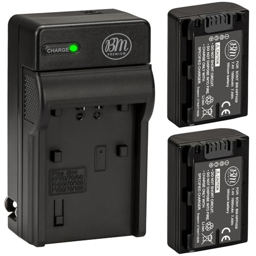 Big Mike's BM Premium 2 NP-FH50 Batteries and Battery Charger for Sony CyberShot DSC-HX1 DSC-HX100V DSC-HX200V HDR-TG5V Digital Cameras