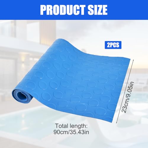 Tapis d'échelle de piscine antidérapant bleu avec texture de protection