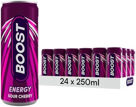 Boost Sour Cherry Energy Drink, 24 Pack, 250ml Cans