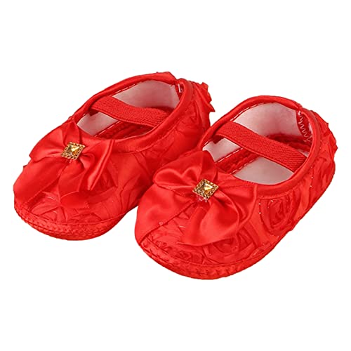 Spring and Summer Children Infant Infant Shoes Girls Floor Sports Shoes Flower Upper Bow Light and Size 9 Infant Shoes (Red, 4.5 Infant)