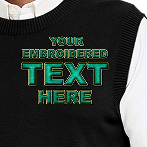 TopTie Custom Men's Crewneck Sweater Vest Sleeveless Embroidery Cotton Personalize Logo2