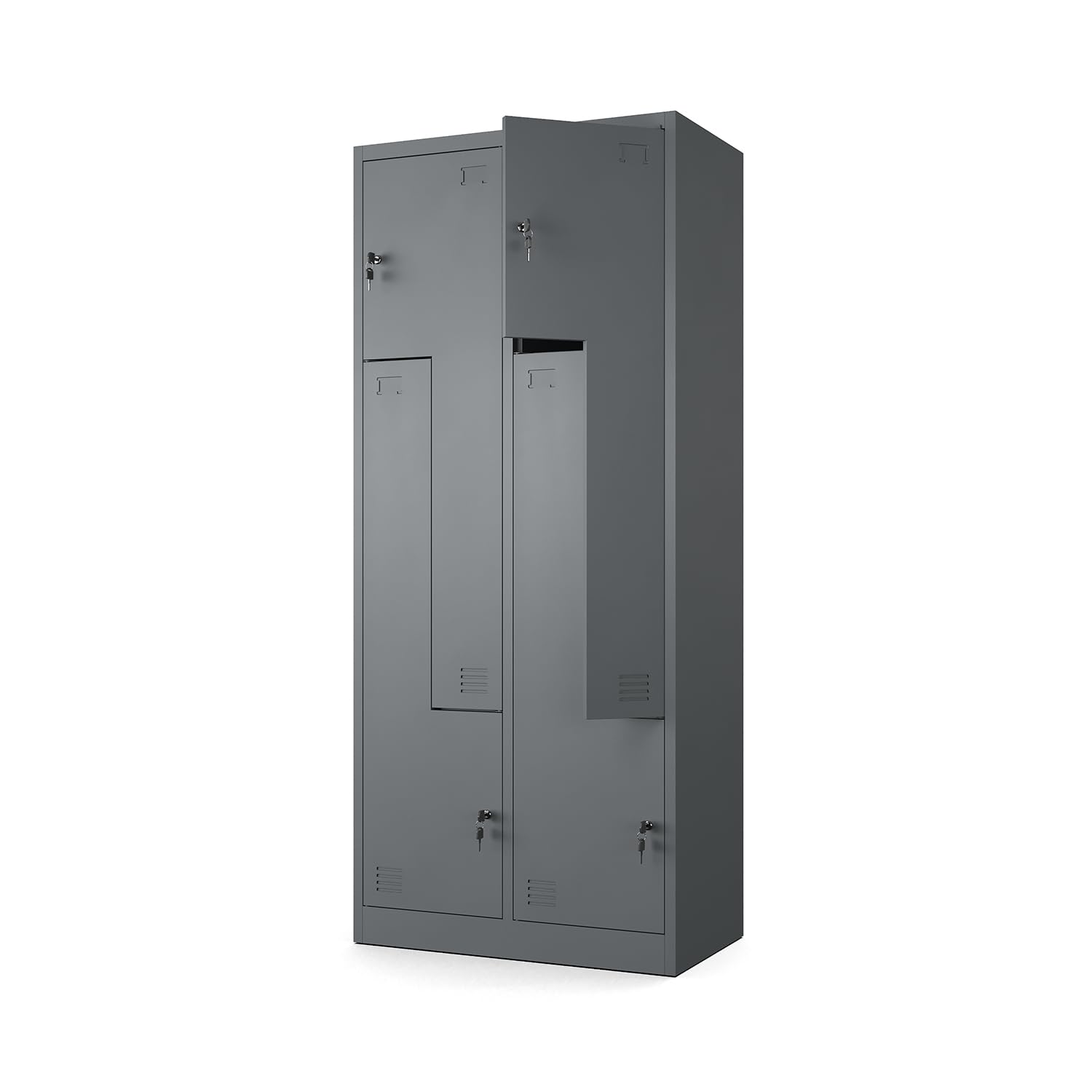 Muralo Armario Metálico Vestuario 4 Puertas 185x80x45 cm - Antracita