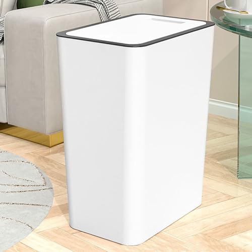 Caneca de basura plástica rectangular 15L blanca miniatura 7