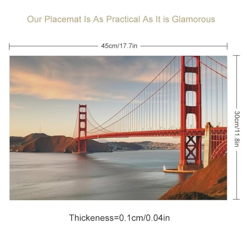Sets de table Golden Gate Bridge antidérapants pour éviter les taches et protéger de la chaleur - 3