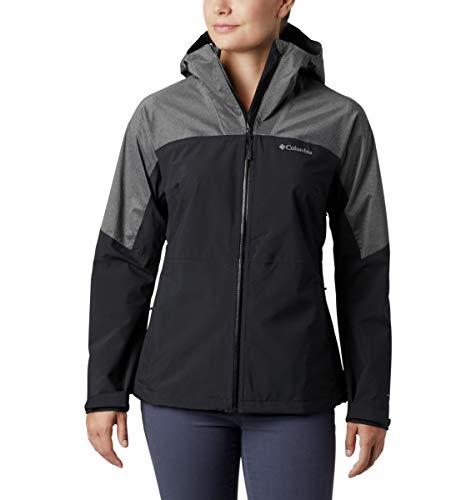 Columbia Women's Evolution Valley II Jacket, Waterproof & Breathable, Medium, Black/Charcoal Heather