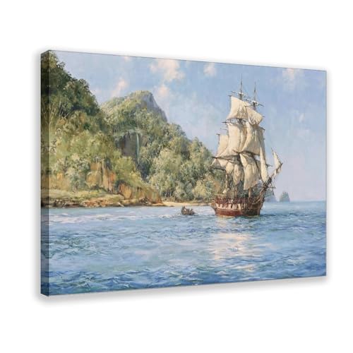 Toile Cocos de Montague Dawson - Impression cadre suspendu 30cm