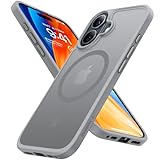 TORRAS Magnetic Shockproof for iPhone 16 Case, Fit for MagSafe, 4X Military Grade Drop Protection Anti-Scratch Protective Hard Back Plastic Slim Phone Case for iPhone 16 6.1 inch,Natural Titanium Grey