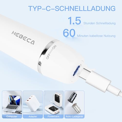 HEBECA Nasenhaartrimmer für Frauen 3-in-1 Elektrische Gesichtsharentfernung Wiederaufladbare...