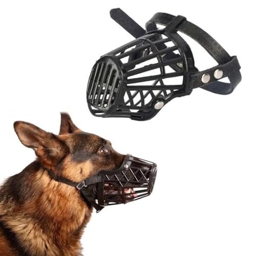 Image of RvPaws Anti Biting Dog Muzzle Basket Cage Design Plastic Pet Muzzle Comfortable Barking Easy to Adjust Quick Release Buckle (No-6, X-Large)