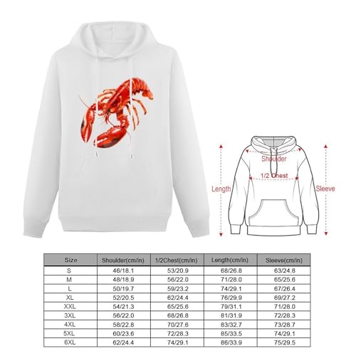 Red Lobster Unisex Casual Hoodies Long Sleeve Lightweight Pullover Tops Loose Sweatshirt with Pocket2