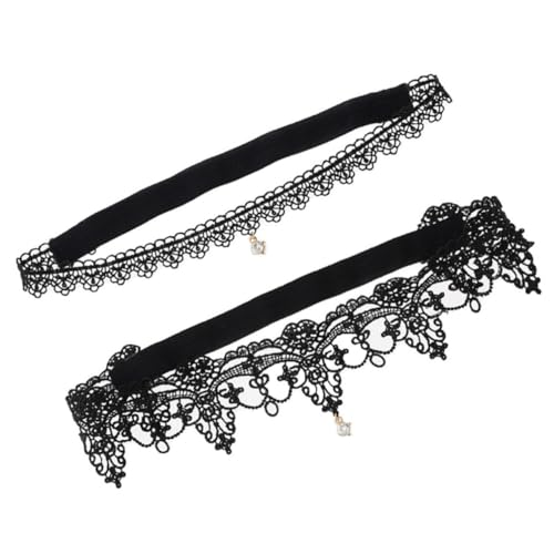 HOMOCONO Liga de Encaje Lazo para Mujer, Anillo de Muslo Elástico y Antideslizante, Diseño Delicado Perlas para Vestido de Boda, Elegante y Confiable