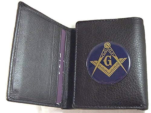 MASON MASONIC TRI FOLD HIGH GRAIN BLACK WALLET NEW …
