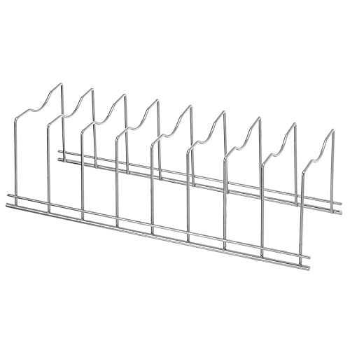 SANNO Pot Lid Organizer,Lid Rack Holder Kitchen Organizer for Pot Lids, Storage Cutting Boards, Bakeware, Serving Trays, Reusable Containers in Cabinet Pantry , Stainless Steel