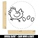Chicken Running Laying Eggs Chicken Egg Rubber Stamp - 1/2 Inch Mini