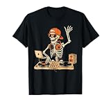 Funny Skeleton Dj Halloween Costume Music Lovers Men Boys T-Shirt