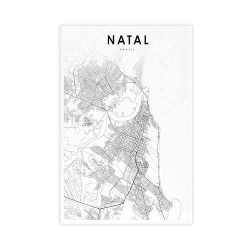 Carte du Brésil Natal impression sur toile finition premium