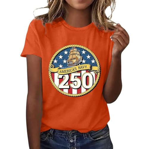 Summer T Shirt Women Cool Casual Short Sleeve Fi Tshirt Printing Crew Neck Cotton Blouse Women Saffron L