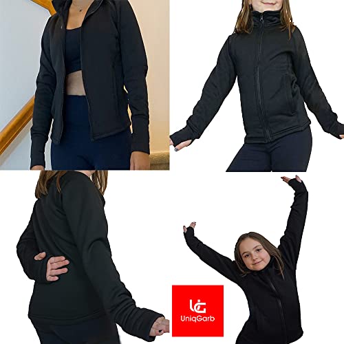 Uniqgarb UGJK2-CM-ISSKTBLU Ice Skating Jacket For Girls Women Black Skate Jacket Cm Ice Skating Blue thumb #4