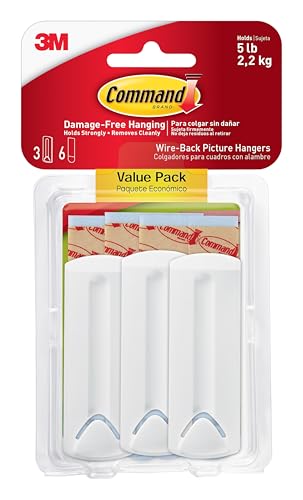 Command Strips 17043 Command Wire Picture Hanging Hooks 3 Count