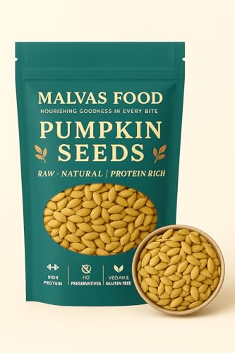 Image of Malvas Food Pumpkin Seeds 200 g (Pack of 4) | 100% Natural Seeds for Eating | Healthy Snack for Weight Management | Protein - Rich Superfood Healthy Snacks Diet Food | Raw & Premium Pumpkin Seed
