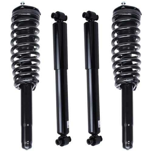 Image of Detroit Axle - 4pc Struts Shocks for 2010-2012 Ford Fusion Lincoln MKZ 10-11 Mercury Milan Complete 2 Front Struts with Coil Spring 2 Rear Shock Absorbers Replacement Ready Strut Assembly