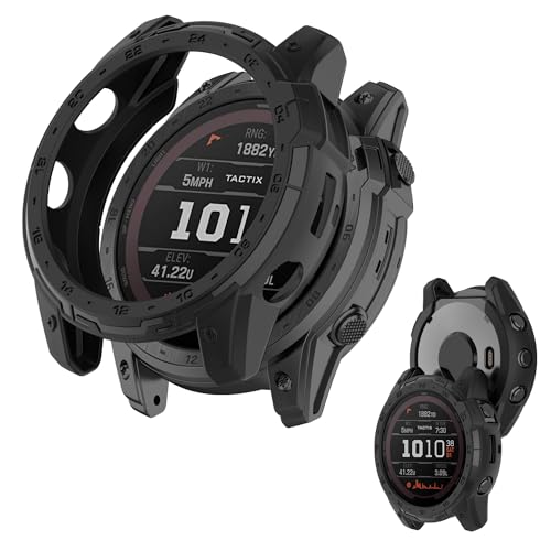 �K�[�~��(GARMIN) tactix 7 AMOLED �p �P�[�X �ی�P�[�X �yNOUKAJU�z ��̌^ TPU�f�� �S�ʕی� �����ȒP �ϏՌ� �Ռ��z�� �A�N�Z�T���[ (�u���b�N)