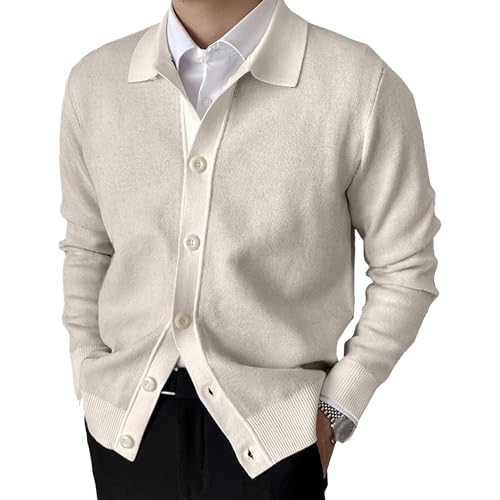 Cardigan en laine homme anti-froid gilet tricot torsadé coupe ajustée