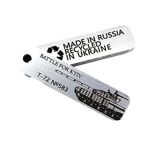 Handmade Brutal Keychain for Men - Made Of Stainless Steel Military Men\'s Gift, Memorial Keychain for Him, Memorial Military Gift Keychain, Unique Gift for Him (Silver - Tank)