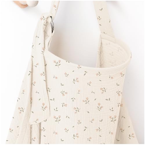Image of MairMore Muslin Nursing Covers for Breastfeeding, Privacy Breast Feeding Cover with Arch Neckline for Mom and Baby, Breathable 100% Cotton Nursing Apron Multi-use Stroller Cover