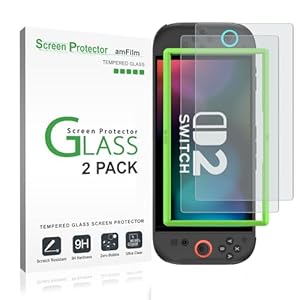 amFilm Tempered Glass Screen Protector for Nintendo Switch 2 7.9″ 2025 (2-Pack)，Matte Finish