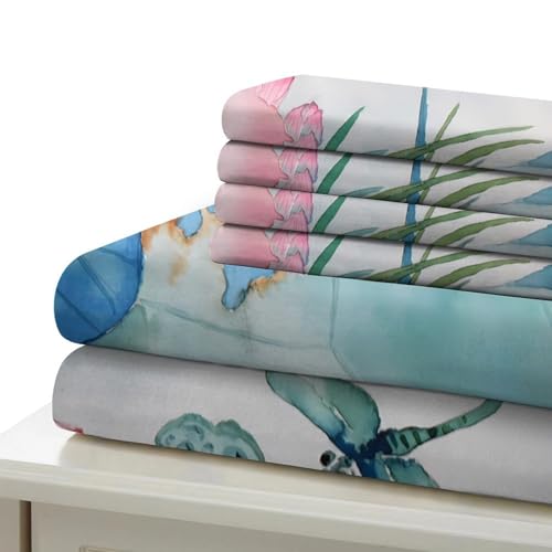 Fleur de lotus rose parure de lit housse de couette double ado - 7
