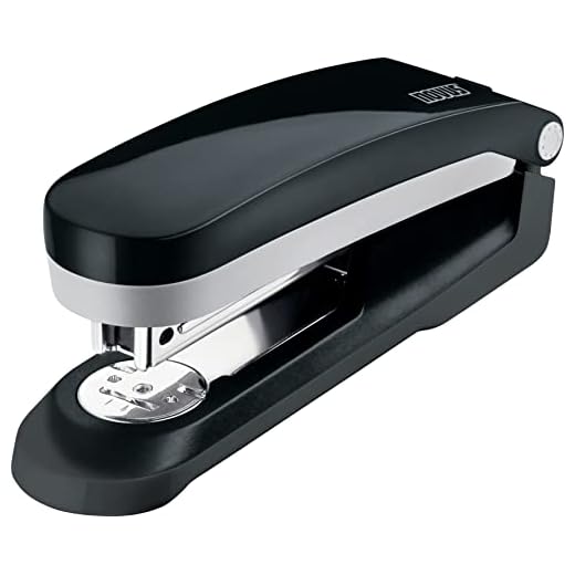 Novus Grampeador compacto E25, capacidade de 25 folhas, guia de precisão de grampos, engenharia alemã, grampe|pino|aderência, 10 anos de garantia, preto (020-1764)