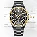 Imagen de Relojes para Hombre cronógrafo de Acero Inoxidable Impermeable Fecha analógico Reloj de Cuarzo Negocios Casual Moda
