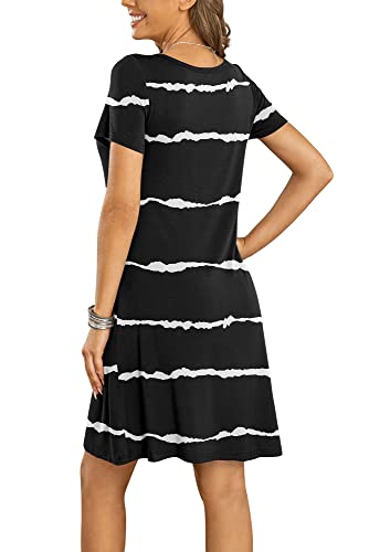 Image of Women's Summer Casual Tshirt Dresses Short Sleeve Cover ups Beach Loose Dress
