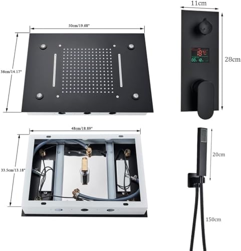 Black-LED-Digital-Display-Shower-Faucet-Set-Rain-Waterfall-Bathtub-Shower-System-Remote-Control-LED-Colors-Ceiling-Mounted-Tap-Color-A-B