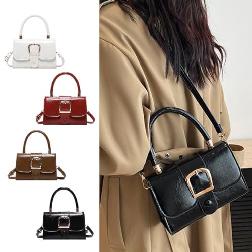 Elegant Solid Color Handbag for Women PU Leather Shoulder Crossbody Purse Suitable for Work Casual Outings and Parties2