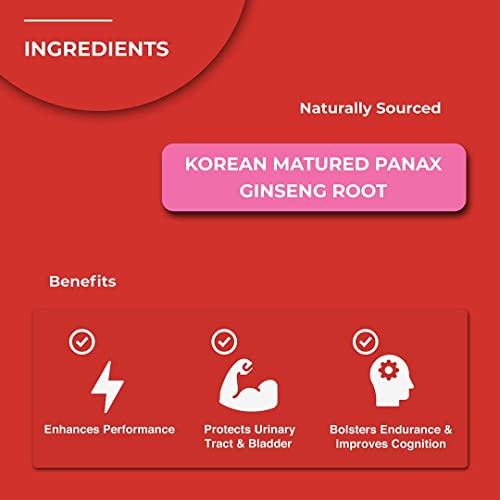 Zanapure Panax Ginseng - Organic Korean Ginseng Extract Capsule - 1500Mg - High Ginsenosides For Energy, Focus & Performance - 120 Vegan Capsules Made In Usa #TOP5