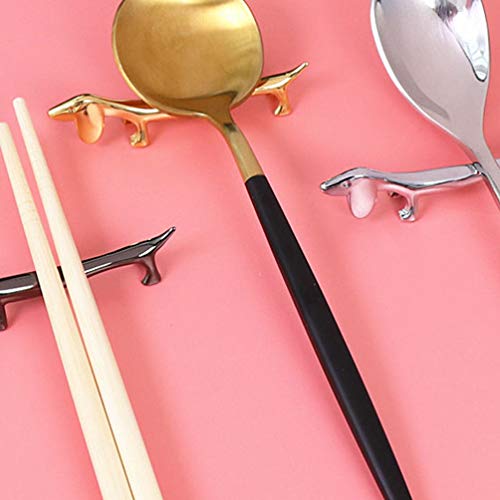 Suporte de descanso de pauzinhos pretos Cabilock em forma de pauzinhos de animais em forma de dachsh