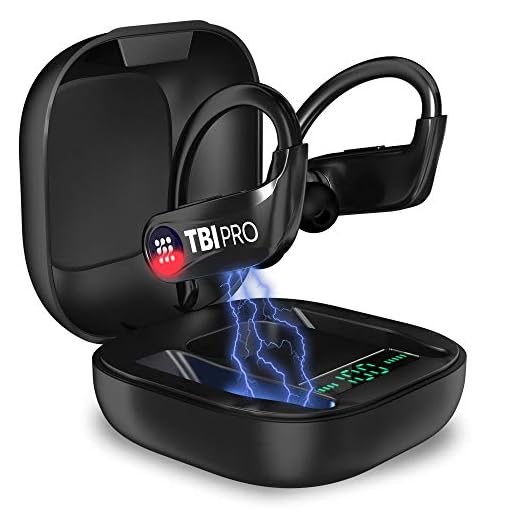 PowerPro Sport 5.0 Bluetooth Headphones - 50 Hours, HD Stereo Earphones - Powerbeats Pro Style TWS Totally Wireless Earbuds IPX7 Waterproof in-ear Buds with Best Mic for iPhone, Running, Gym, Exercise