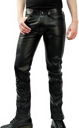 Mens Leather Motorcycle Pant Real Native American Hand Made Cowboy Style Cowhide Leather Pant