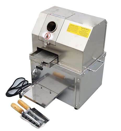 Banfluxion 110V 800W Electric Sugar Cane Juicer 3 Rolls Stainless Steel Sugarcane Press Juicer Grinder 304 Stainless Steel Rollers with Openable Cover and 2 Sets Knives for Sugarcane Ginger