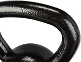Amazon Basics Żeliwny kettlebell z teksturowaną i malowaną powierzchnią, 20 kg, czarny