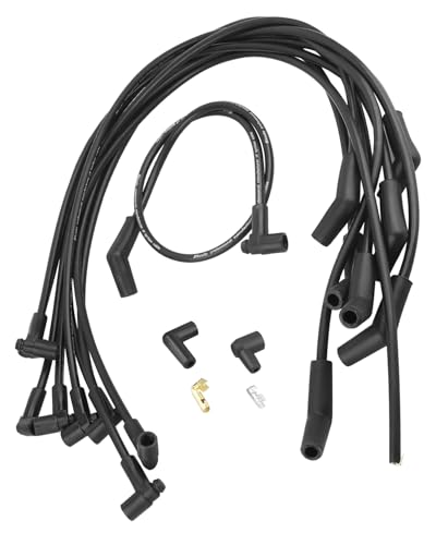 Image of 51070 Black Spark Plug Wires, 135 Degree Plug Ends, HEI Distributor Fit for Ford 260 /289 /302