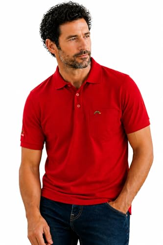 Image of Men Regular fit Polo Neck Front Pocket ||Pocket Embroidery Casual Wear||Half Sleeve Side on Sleeve Embroidery|| Button Closer t Shirt for Men