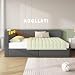 AOGLLATI Polsterbett Schlafsofa 140x200 mit USB-Steckdosen & hydraulischem Stauraum, Betten 140x200 mit LED-Kopfteil & Lattenrost, Kinderbett Tagesbett, Doppelbett, Leinen, Dunkelgrau (ohne Matratze)