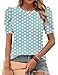 Zeagoo Crew Neck Tops for Women Casual Puff Short Sleeve T Shirt for Spring Beach Vacation Clothes Large