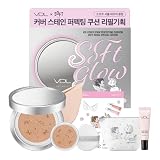 【限定セット｜4大特典付き】詰替えリフィル＋注目のプレベース(ミニ)付き VDL(ヴィディーエル) カバーステイン パーフェクティング クッション ファンデーション V02 21号 SPF35 PA++ 高カバー 崩れにくい ヴィーガン ベージュ系 韓国コスメ コラボセット