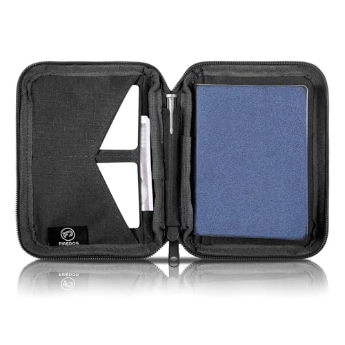 FIREDOG Passport Holder & Travel Wallet with RFID Blocking - Premium Document Organizer Case for Men and Women - Multiple Card Slots, Holds Passports, Cards, Tickets, ID, Cash Holder(Black)