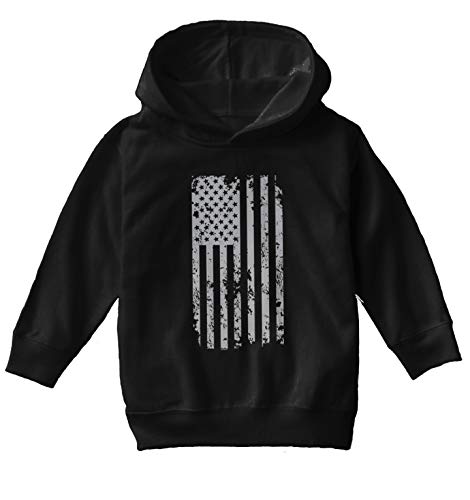 Haase Unlimited Silver American Flag - Military USA Toddler/Youth Fleece Hoodie